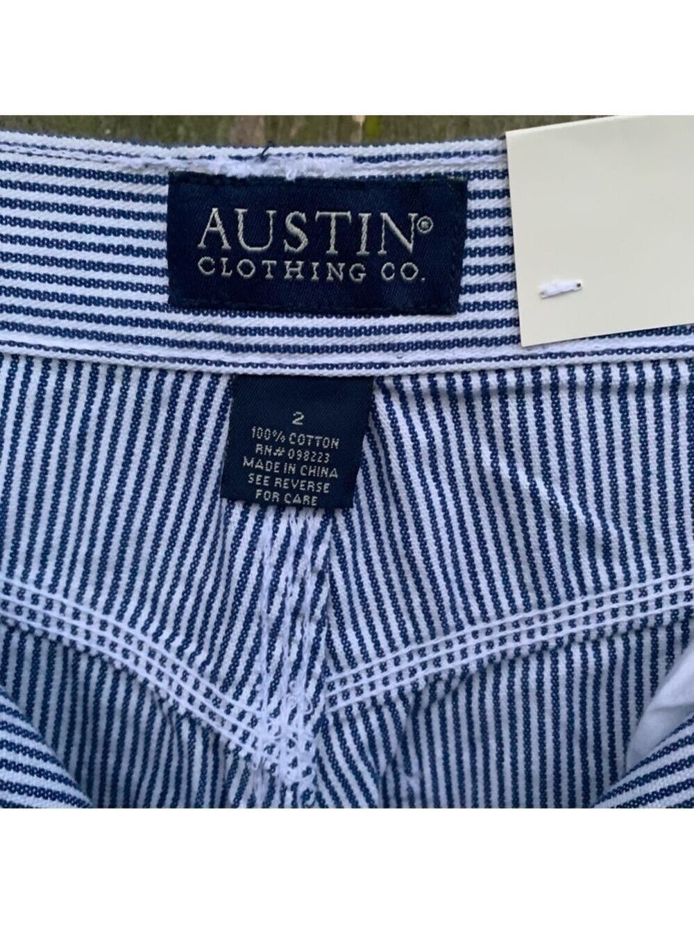 AUSTIN CLOTHING COMPANY striped denim cropped carpenter jean pants vintage style - Picture 11 of 11